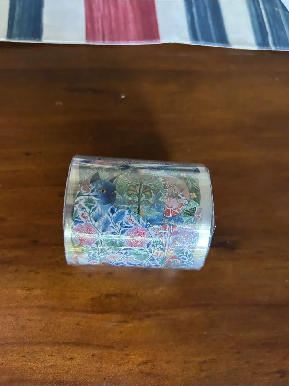London Gifties Majestic Floral Cats Decorative Washi Tape - Blue/Multicolor NEW